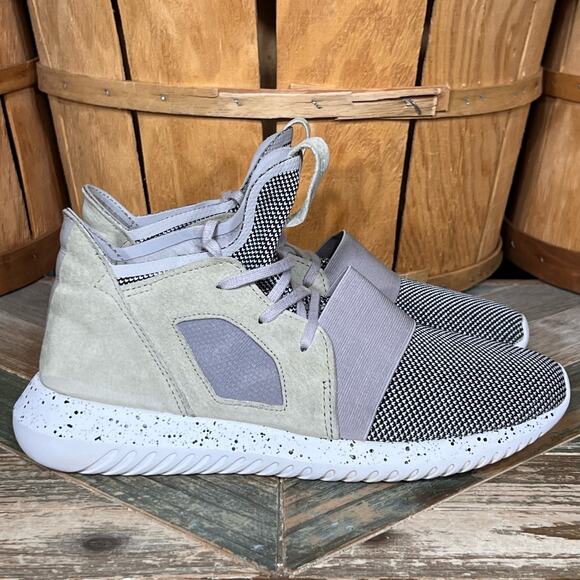 Adidas Tubular Defiant Clear Granite Gray Tan Suede BB5117 Sneakers Womens 8.5 - Picture 1 of 11